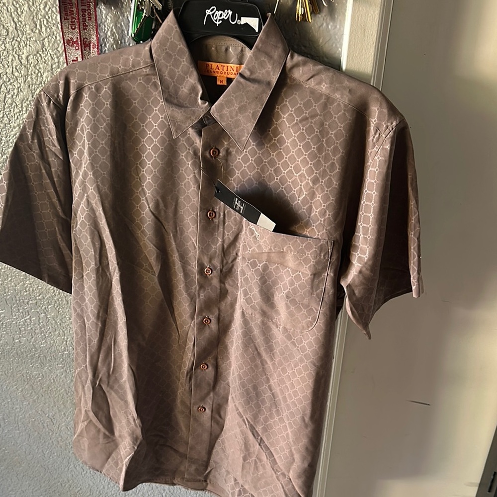 Men's Brown Short Sleeve Shirt